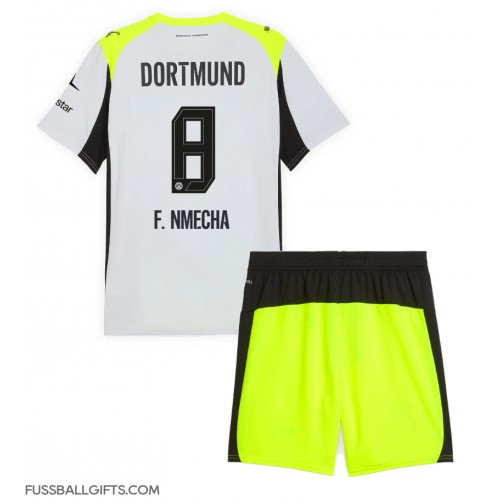 Borussia Dortmund Felix Nmecha #8 Fußballbekleidung Auswärtstrikot Kinder 2025-26 Kurzarm (+ kurze hosen)